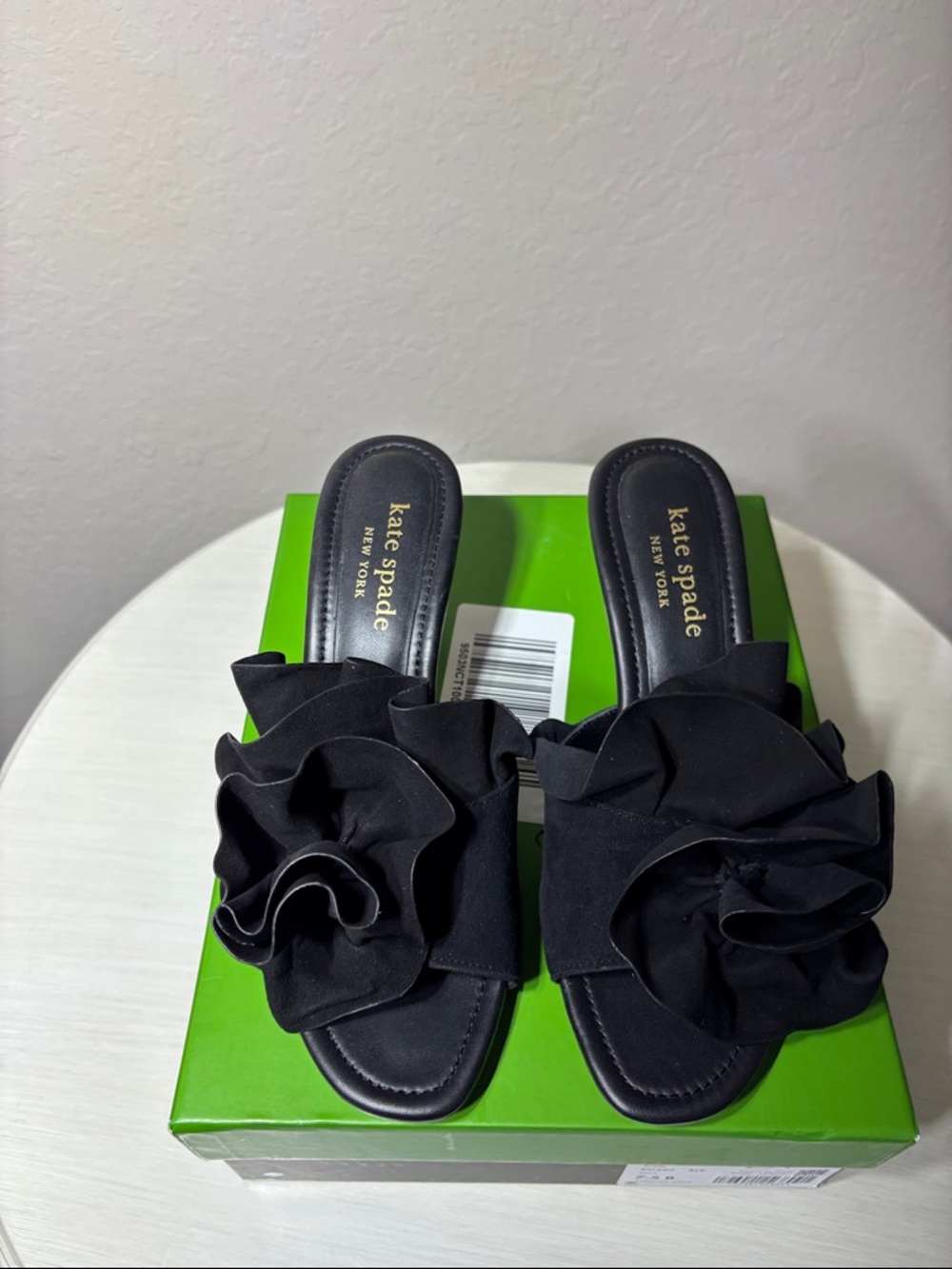 NIB Kate Spade New York Flourish Heeled Sandals in Black - Size 7.5B - Picture 6 of 10